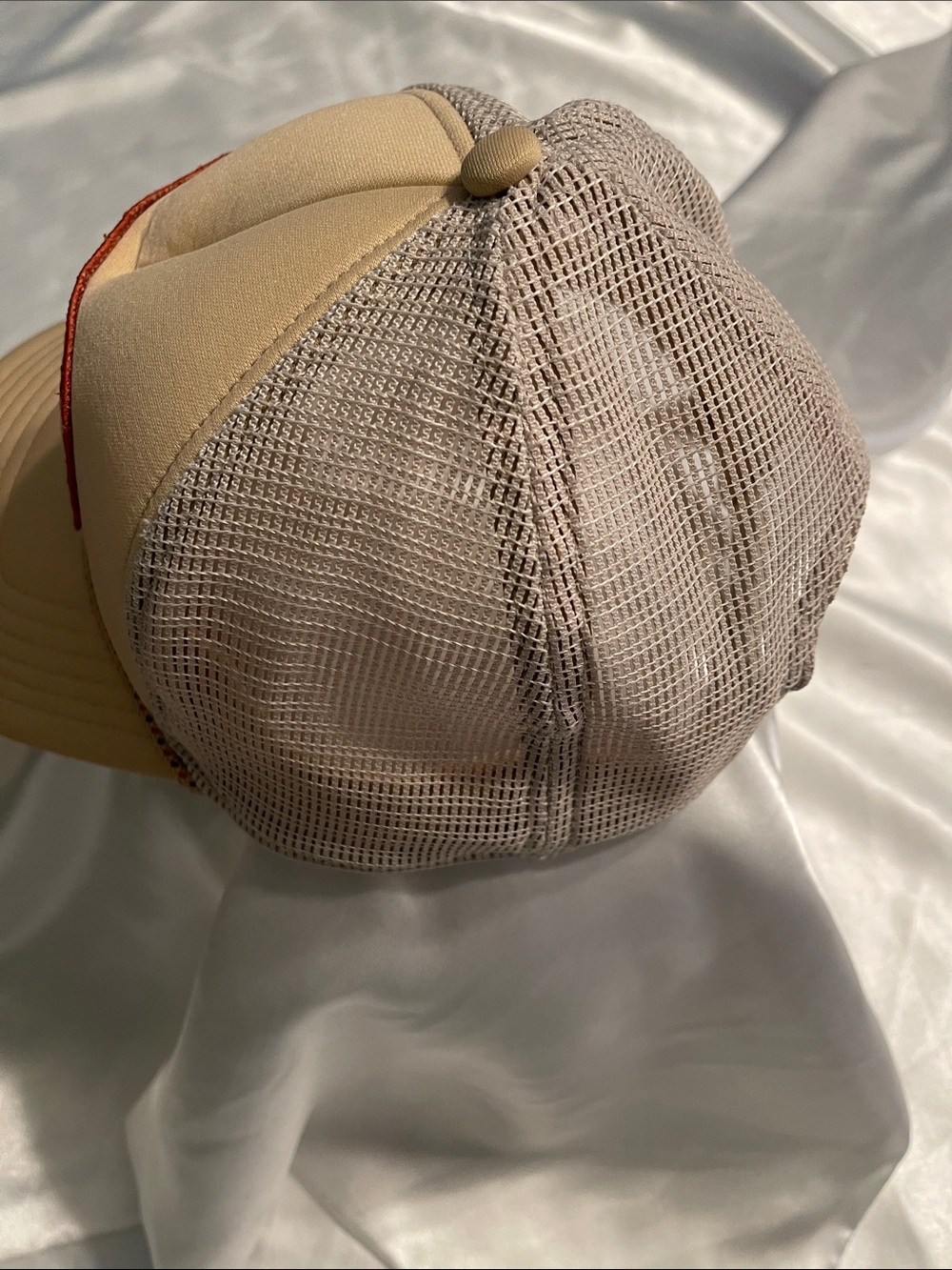 Simms Tan and Cream Trucker Hat with Patch Logo - Picture 5 of 8